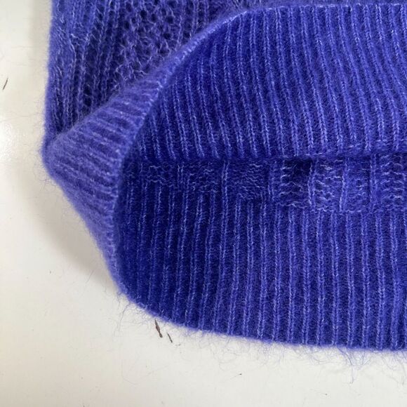 La Maille Sézane XS Cable Knit Sweater In Blue Mohair & Wool XS - Picture 11 of 13